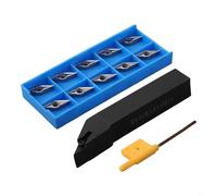 Ensemble d'inserts en aluminium VCGT110304AK H01 et SVJCR1616H11 Porte-outils de tour pour usinage avancé