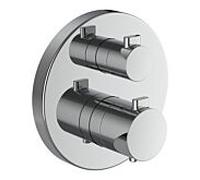 Ensemble d'installation encastré Laufen MEDA HF506687100000 , thermostat de bain encastré à 2 poignées avec interrupteur de tuyauterie, chromé