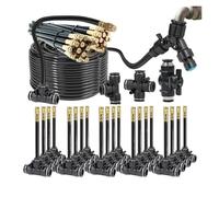 Ensemble d'irrigation par pulvérisation en laiton, système d'arrosage de refroidissement par atomisation automatique, connexion rapide, Flexible, réglage rotatif à 3/8 °, 3/8 pouces(B-25m kit)