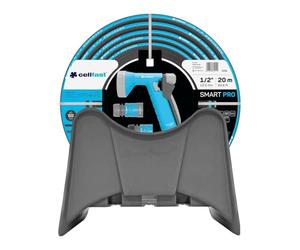 Ensemble d'irrigation Tuyau Cellfast Smart Pro ATS 1/2" 20m avec support mural pour tuyau d'arrosage, tuyau 4 couches 1/2", pulvérisateur pistolet, 2 x connecteur rapide, raccord universel