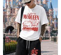 Ensemble Disney Think Fast McQueen, ensemble t-shirt et short décontracté pour homme, tenue d'été cool, style streetwear, ensemble sur le thème de la course automobile L,M,S,XL,XXLGéométrique,graphiqu