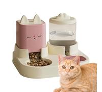 Ensemble distributeur automatique de nourriture et d'eau pour chat, distributeur automatique de nourriture pour chien et eau, 2 en 1 avec distributeur d'eau automatique, double gamelles avec gourde