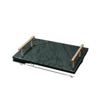 Ensemble Distributeur de Savon pour Salle de Bain Ensemble de Salle Bain en marbre Naturel Vert foncé, Plateau Luxe léger, Porte-Brosse à Dents, kit Distributeur Savon pour Le Lavage(Tray D)