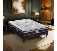 Ensemble Divin 140x200 cm Matelas Ressorts ensachés + Sommier Bois