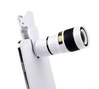 Ensemble d'objectifs d'appareil photo mobile avec zoom, macro et objectifs grand angle pour différents styles de photographie (blanc)