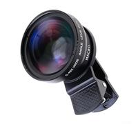 Ensemble d'objectifs de photographie pour smartphone macro 15x et grand angle 0 45x avec sac de transport pour plus de commodité (noir)