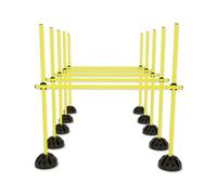 Ensemble d'obstacles d'agilité Froadp pour chiens - Barrières de hauteur réglable - Ensemble d'obstacles multifonctionnel pour le conditionnement, le basketball et le dribble au football (Jaune + Noir