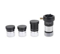 Ensemble d'oculaires de télescope, oculaires Plossl Comprenant 4 mm, 10 mm, 25 mm et lentille de Barlow 2X pour télescopes astronomiques et Astronomie de 1,25 Pouces