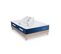 Ensemble Dolce Vita 160x200 cm + sommier bois + accessoires - Ressorts + mémoire - Ep. 28 cm