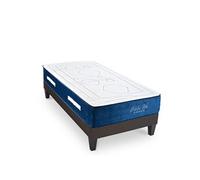 Ensemble DOLCE VITA Matelas Ressorts Ensachés - Sommier Kit Tissu Gris - 80x200 cm