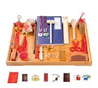 Ensemble Doljabi 26 pièces Zhuazhou, Décorations de anniversaire sur le thème des métiers pour garçons et filles, Ensemble Doljabi rouge, Décorations de anniversaire, Zhua