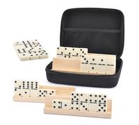 Ensemble Domino - Sac De Rangement De 8,66 Pouces | Dominos En Résine De 28 Pièces Avec Supports En Bois - Jeu De Société Éducatif Amusant Pour , Adultes, Voyage En Famille, Jeu En Intérieur Et