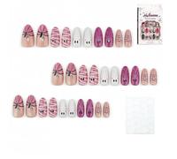 Ensemble D'ongles À Pression Halloween 30 Pièces Avec Feuilles Colle Gelée Et Mini Lime Bâton En ABS Léger Sur Les Pointes Des Ongles, Manucure D'halloween Réutilisable Pour Fête Costumée Kit(#b)