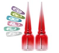Ensemble d'ongles - Gel de finition goutte d'eau 15 ml, extensions d'ongles portables pour vernis gels, 2 pièces de vernis à ongles UV LED transparent brillant | Gel à ongles réglable en forme de