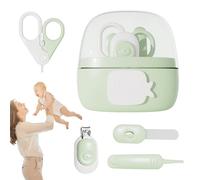 Ensemble d'ongles pour bébé, kit d'ongles pour bébé - Coupe-ongles de dessin animé 4 en 1 - Tondeuses, ciseaux, pincettes pour soins de manucure, Kit de soins de toilettage sûr pour, crèche, maison