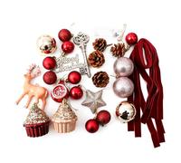 Ensemble d'ornements d'arbre de noël, Kit 'Ornements de noël Bureau à Faire soi-même, vin Rouge