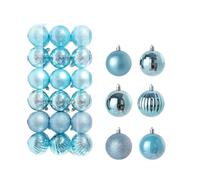Ensemble d'ornements de Boule Suspendue 3CM, pendentifs décoratifs | Disponible en pack de 24 et 36 pièces for différents besoins de décoration(36Pcs Light Blue)
