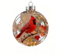 Ensemble D'ornements en Cristal Nature's Birds, Design 3D avec Oiseaux Naturels en Cristal, Ornements De Noël en Verre pour Sapin, Décoration D'intérieur, Ornements De Fête (D)