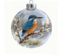 Ensemble D'ornements en Cristal Nature's Birds, Design 3D avec Oiseaux Naturels en Cristal, Ornements De Noël en Verre pour Sapin, Décoration D'intérieur, Ornements De Fête (C)