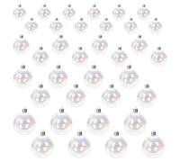 Ensemble d'ornements irisés 36 pièces Boules de noël en Plastique Transparent Bricolage pour Anniversaire Halloween Vacances Mariage
