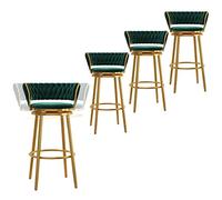 Ensemble Dos, degrés comptoir pivotant diplôme, tabourets chaises de Bar Hautes avec des Jambes en métal Un Repose-Pieds (Cafe Pub Kitchen Counter Dining Room) (Vert, 75 cm)