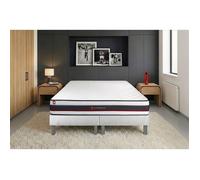 Ensemble double sommier 90x200 + matelas FORM 180x200 - SOMNESS - Très ferme - Blanc