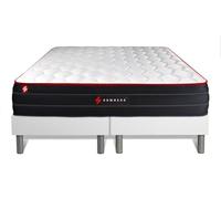 Ensemble Double sommier + Matelas Boost Ressorts ensachés et mémoire de Forme 200x200 | Epaisseur : 26 cm | Confort : Equilibré