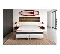 Ensemble double sommier + matelas ENERGY ressorts ensachés et mémoire de forme 160x200 160 x 200 cm Blanc