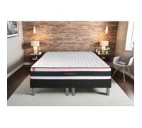 Ensemble double sommier + matelas ENERGY ressorts ensachés et mémoire de forme 180x200 180 x 200 cm Noir