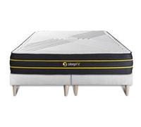 Ensemble double sommier + matelas ULTRA micro ressorts ensachés et mémoire de forme 160x200 160 x 200 cm Blanc