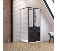 Ensemble douche à l'italienne avec Receveur blanc 90x90 + paroi atelier 90cm