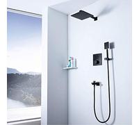 Ensemble Douche Salle Bain dissimulé l'interrupteur Bouton thermostatique dans Le Mur de Type Ultra-Mince tople carré Vapeur
