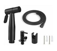 Ensemble douchette WC, flexible 1,5 m et support, adaptateur G1/2 noir