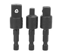 Ensemble Douilles Pour Perceuse Electrique, Adaptateur Impact Hexagone Rotatif 360°, 3 Pieces Noires - Conversion Robuste, Compatibilité Large, Transport Facile