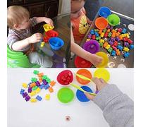 Ensemble d'ours de Comptage Arc-en-Ciel coloré de 62 Pièces pour Jeu D'association éducatif pour Enfants, Aide à Améliorer la Coordination œil-Main, L'imagination et la motricité Fine (comme