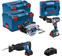ensemble d'outils 18V GSB/GKS/GSA - BOSCH - avec 2 batteries 18V 5.5AH et 1 18V 4.0AH - chargeur - L-Boxx 0615990N38