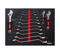 Ensemble D'Outils 3X Clés À Rouleau Et 11 Clés À Anneau En Mousse