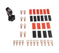 Ensemble d'outils à sertir pour cosses à anneau, connecteurs à cosse et câbles de batterie avec 20 cosses et 20 gaines thermorétractables