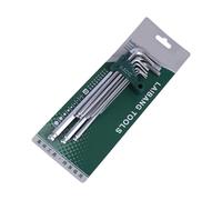 Ensemble d'outils Allen à extrémité sphérique robuste conçu pour une utilisation à haute fréquence, plan ergonomique à long manche minimisant la tension pendant une action prolongée. Ensemble de codes