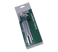 Ensemble d'outils Allen à extrémité sphérique robuste conçu pour une utilisation à haute fréquence. Plan ergonomique à long manche minimisant la tension pendant une action prolongée. Jeu de clés