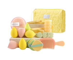 Ensemble d'outils cosmétiques - Kit de maquillage avec 24 outils de beauté, éponges de mélange doux | Routines d'application Daily Face, cosmétiques pour débutants pour la fondation, et