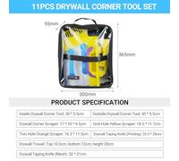 Ensemble d'outils d'angle de cloison sèche 11pcs Plastique de haute qualité à l'intérieur du coin extérieur du coin de la truelle couteau à taping pour réparation de maison