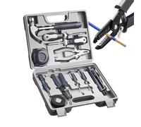 Ensemble d'outils de base | 11 Pièces de Petit Outillage Portable Multifonction avec Boîte | Coffret à Outils | Pour Réparation Urgente Maison Appartement Université Bureau Voiture Meuble