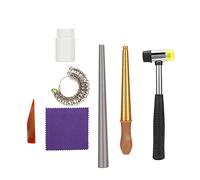 Ensemble d'outils de bijouterie 7 pièces, kit d'outils pour baguier, accessoires professionnels de fabrication et de polissage de bijoux avec liquide de lavage, bâton de mandrin,
