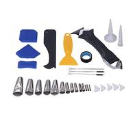 Ensemble d'outils de calfeutrage 5 en 1, pelle multifonctionnelle, grattoir d'angle, mastic silicone, outil de finition pour cuisine, lle de bain, évier, porte, fenêtre, ABS,