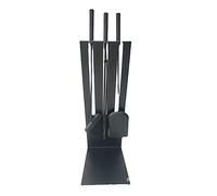 Ensemble d'outils de cheminée Outils en Fer forgé Robustes avec Finition décorative Poignées à Billes ergonomiques Comprend Une Pelle, Une Brosse, des Pinces à tisonnier et Un Support