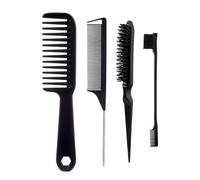 Ensemble d'outils de coiffure avec brosse à taquiner, bords, peignes à queue crantée, peigne à dents larges avec peigne à coiffer