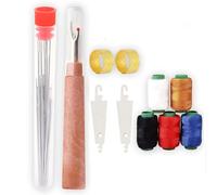 Ensemble D'outils de Couture 36 Pièces, Kit D'aiguilles À Coudre en Acier À Gros Chas, Kit de Couture Tout-en-un, Comprenant 25 Aiguilles en Acier, 1 Découseur de Fil À Coudre, 2 Enfile-aiguilles, 5 F