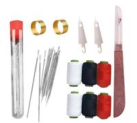 Ensemble d'outils de Couture 37 Pièces, Aiguilles à Gros Chas Pour Couture à La Main Avec Bobines de Fil, Aiguilles, Enfile-Aiguilles, Découseur et Tube de Rangement pour Débutants
