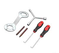 Ensemble d'outils de démontage de turbine de machine à laver pour nettoyage intérieur du tambour - Douille à 3 broches (8 mm/10 mm/12 mm) + rétracteur (28 cm), acier au carbone, D : 6 pièces